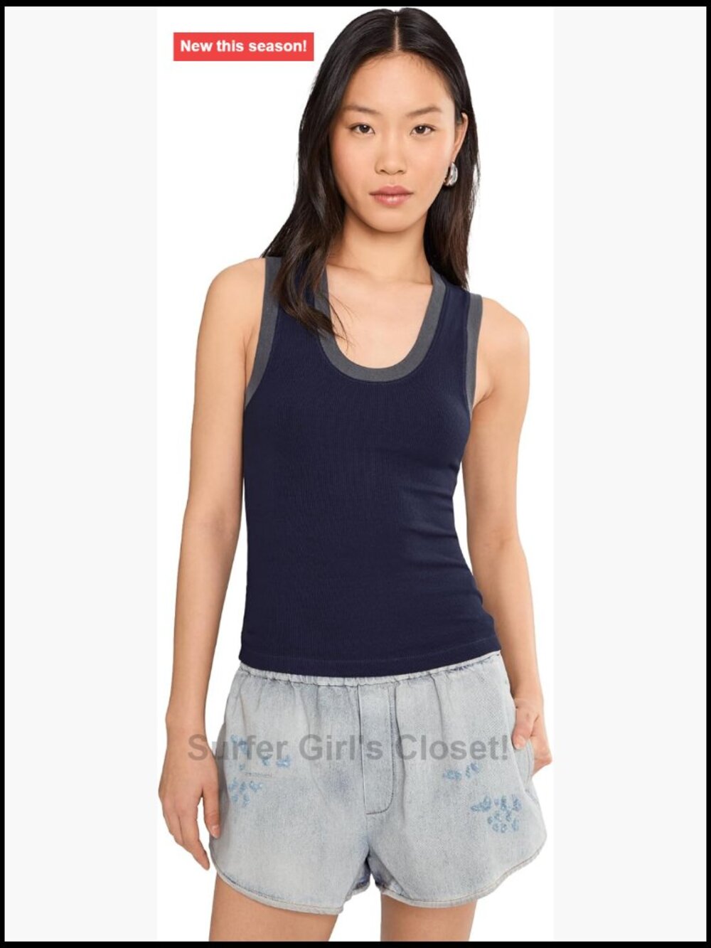 Free People Tank Top Long Sleeve Viscose Blend